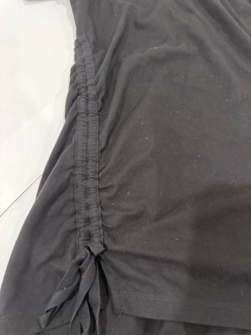 AllSaints Black Tee Dress Side Ruched XS New - Picture 3 of 3